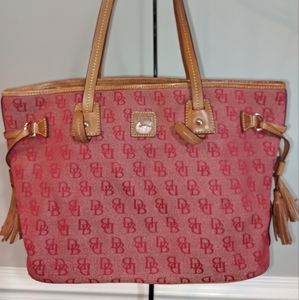 Dooney and Bourke red canvas satchel